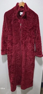 ¡Bata para mujer Oscar de la Rent manga larga cremallera completa! Talla S/M Borgoña  Foto 1 de 4