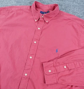 Camisa Ralph Lauren Para Hombres 2XLT Rosa Abotonada Manga Larga Poni Logo Informal - Imagen 1 de 13