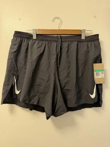 NWT Nike Aeroswift 4” Brief-Lined Racing Shorts CJ7840-010 Black Men’s XL - Picture 1 of 8