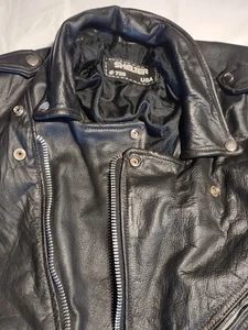 70er 80er Jahre Leder Motorradjacke von Shelter USA #725, Größe 40 - Bild 1 von 12