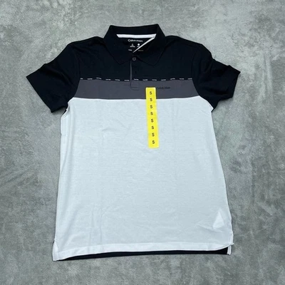 Calvin Klein Men Colorblock Polo Shirt Cotton Blend Quick Drying-Wicking S a0654 - Image 1 of 4