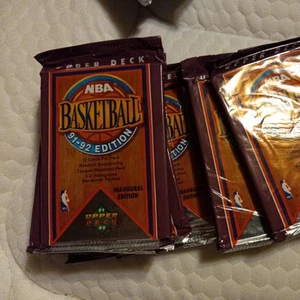 1991-92 Upper Deck NBA Inaugural Edition Pack Basketball - NEW SEALED,10 packs - Picture 1 of 2