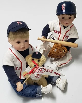 (Lote de 2) Muñecas de porcelana Tommy & Joey The Danbury Mint Boston Red Sox *ESCASAS* Foto 1 de 4