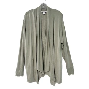 Athleta Nirvana Strickjacke vorne offen groß salbeigrün Taschen Wickeloptik super weich - Bild 1 von 11
