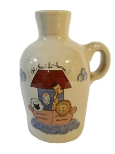 VTG Yesteryears Pottery Hand Turned Ceramic Jug Noahs Ark God Keeps His Promises - Picture 1 of 7