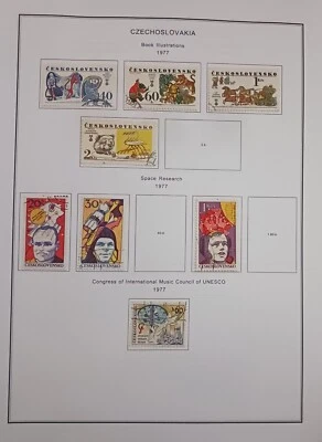 CZECHOSLOVAKIA - 1977 - LOT OF STAMPS ON ALBUM PAGE  - USED - Image 1 of 4