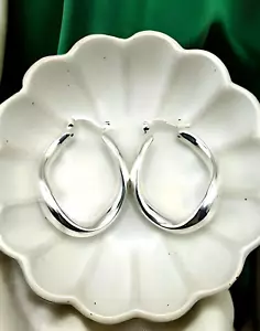 PENDIENTES ARO PLATA ESTERLINA 925 DISEÑO ÚNICO CIERRE LIGERO TRASERO 1679 - Imagen 1 de 4