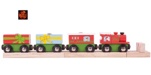 Weihnachtszug mit Geschenken Holzeisenbahn Zug kompatibel mit Brio + andere - Bild 1 von 3