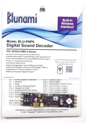 HO Scale SoundTraxx 885824 Blunami BLU-PNP8 EMD-2 Wireless DCC Sound Decoder - Image 1 of 3
