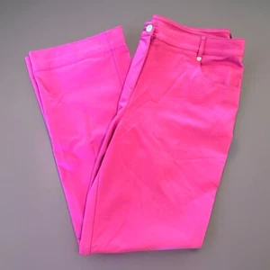 St. John Sport Women’s 12 Cotton Stretch Straight Pants Hot Pink 5 Pocket - Picture 1 of 20