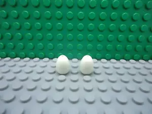 Lego Minifigur 2 weiße Eier mit Loch oben Essen NEU - Bild 1 von 1