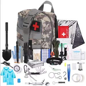 125pcs Survival Gear & Equipment Mini First Aid Kit Outdoor Adventure Car Travel - Picture 1 of 11