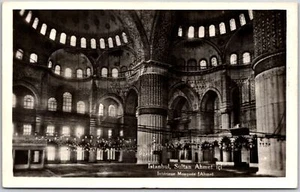 Istanbul Turkey TR,  Interior of Sultan Ahmed Mosque, RPPC Real Photo, Postcard - Picture 1 of 2