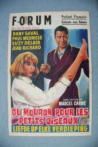 :AFFICHE CINEMA BELGE MOURON POUR LES PETITS OISEAUX SAVAL MEURISSE RICHARD 1963 - Picture 1 of 1
