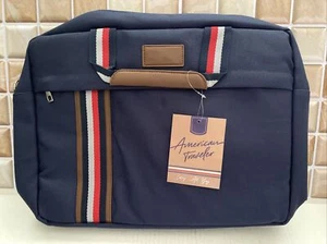 Bolso de viaje americano de lona azul marino con correa para el hombro nuevo con etiquetas - Imagen 1 de 4