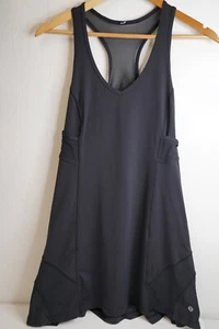 Vestido Lululemon Mujer Negro Ace Advantage Tenis Mini Malla Espalda Corredora - Imagen 1 de 5