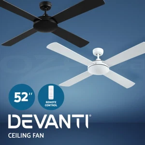 Devanti Ceiling Fan 52'' Ceiling Fans Remote 8H Timer Wooden Blades 1300mm Home - Picture 1 of 33