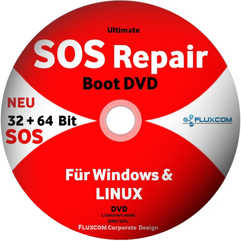 SOS Repair DVD für Windows & Linux Computer , zur PC Laptop Reparatur  - Bild 1 von 2