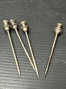 Lote de 4 palos vintage Sheffield plato plateado vodka bebida agitación barra swizzle - Imagen 1 de 4