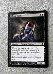 MTG Magic The Gathering Blood Seeker Vampire Shaman Card Black Zendikar - Picture 1 of 2