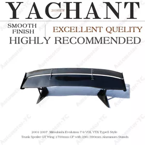 CARBON vtx-ty5-Style GT Wing 1700mm w/ Alum Stand For 01-07 Mitsubishi EVO 7 8 9 - Foto 1 di 12