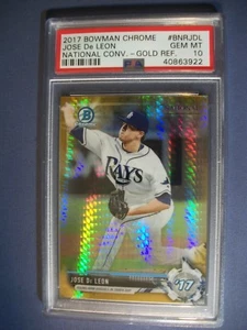 JOSE DE LEON 2017 Bowman Chrome National Conv Gold Refractor /50 PSA GEM MINT 10 - Picture 1 of 1