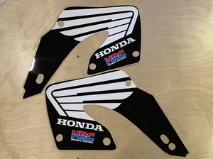 HONDA BLACK SHROUD GRAPHICS  CR125/250 2000 2001 MOTOCROSS 21mil GLOSS DECAL - Picture 1 of 5