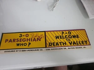 1971 BERT JONES SIGNED LSU vs NOTRE DAME PAYBACK BUMPER STICKER DECAL - Picture 1 of 2
