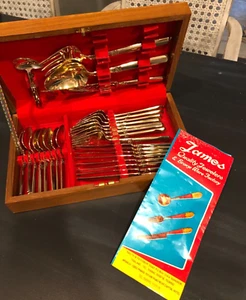 Cubiertos VU Thai Bronce Vintage en Estuche 28 piezas - Falta 1 pieza - Juego 8 piezas - Imagen 1 de 15