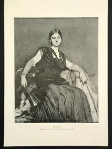 A Portrait ENTRANCED early half-tone print for the Magazine of Art 1892 - Imagen 1 de 2