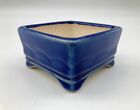 Blue Glazed Square Bonsai Pot 7x3.5cm
