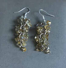 925 Silver statement Dangling citrines Drop Earrings / fabulous