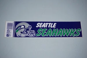 Vintage Official NFL Seattle Seahawks 3" x 10.75" NFL Bumper Stickers - Picture 1 of 1