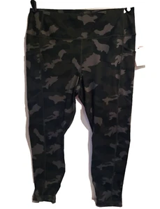 Neu A Beautiful Soul 2X Armeegrün Grau Tarnmuster Cropped Leggings Taschen Neu mit Etikett - Bild 1 von 22