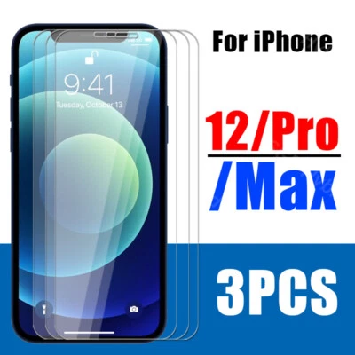 HD Clear Screen Protector Glass Film For iPhone 17 16 15 14 13 12 Pro Max 11 XR - Image 1 of 4