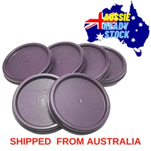 Tupperware Modular Mates Round Replacement Top Lid Seal #1607 Purple Set of 6 - Picture 1 of 6