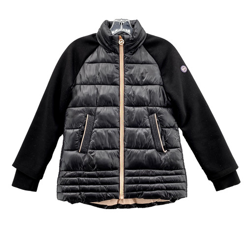 Michael Kors Puffer Jacket donna piccolo trapuntato lucido maglione maniche outdoor chic