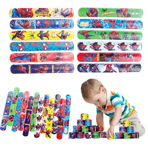 24PCS Spiderman Slap Band Snap Bracelet Party Bag Favour Stocking Filler Loot - Picture 1 of 10