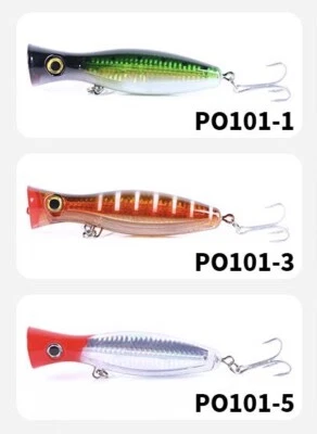 Lote de 3 señuelos de pesca en alta mar de agua salada Popper de 1,5 oz nuevos grandes Foto 1 de 4