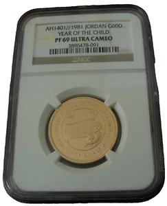 Jordan 1981 Gold 60 Dinars NGC PF69UC Year of The Child - Picture 1 of 2