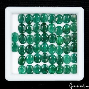 60.50 Ct/8mm*6mm Natural Zambian Green Emerald Oval Cut Loose Gems For Jewelry