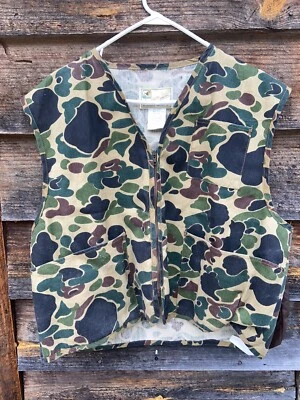 Vtg American Field Mens X Large Hunting Vest Game Fowl Pouch Pockets Camo Clean - Image 1 of 4