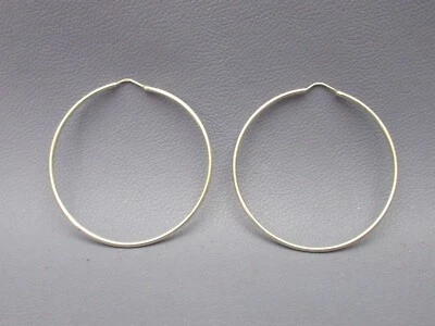 Orecchini argento 925 cerchio fine da donna vintage fine XX Sec. - Immagine 1 di 4
