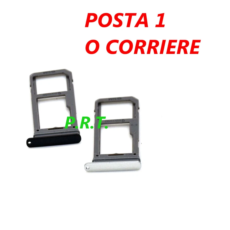 CARRELLO PORTA SIM + SD PER Samsung Galaxy S8 SM-G950F Single SIM SILVER e NERO - Immagine 1 di 1