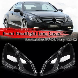Pair Front Headlight Lens Replacement Cover For Benz W207 C207 E-Coupe 2010-2013 - Picture 1 of 11