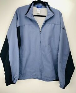 Vintage Reebok Jacket Size L Large Gray Windbreaker Full Zip Jersey Lined STAIN