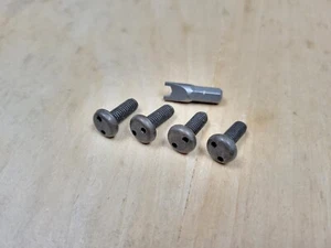 Faded BLACK SECURITY Anti Theft License Plate Screws Stainless bolts snake Mazda - Picture 1 of 2