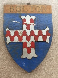 Placa de pared escudo roble añado vintage hecha artesanalmente Bolton Lancashire - Imagen 1 de 9