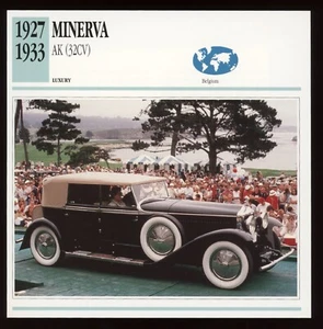 1927 - 1933 Minerva AK (32CV) Oldtimer Karte - Bild 1 von 1
