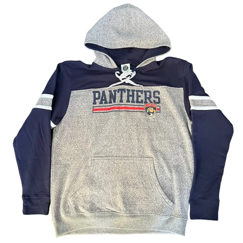 Florida Panthers Hoodie Sweatshirt Pullover Ice Hockey NHL Navy Blue Gray NEW Cover